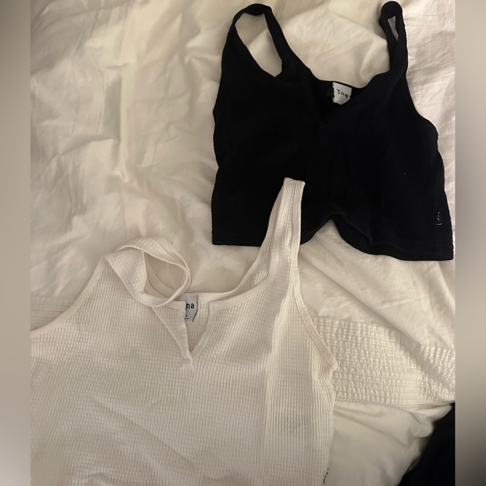 TNA Cropped Waffle Tank Set